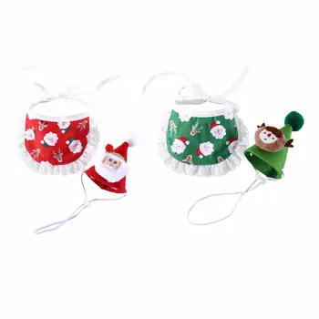 Рождественская шапка для кошек и собак, нагрудник, милые, удобные в носке украшения, праздничные принадлежности, одежда, Рождественский костюм для домашних животных, повязка на голову для кошек, кепка