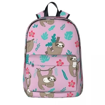 Розовые рюкзаки с милым рисунком Ленивца, Сумка для студенческих книг, Сумка для ноутбука, Водонепроницаемый дорожный рюкзак, Детская школьная сумка