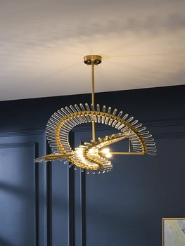 Роскошная светодиодная хрустальная люстра в постмодернистском стиле, подвесные светильники для гостиной в скандинавском стиле, лампы для декора отеля, круглое освещение ресторана.