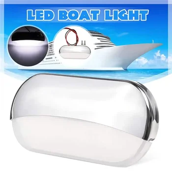 Светодиодный настенный светильник на транце морской лодки постоянного тока 12 В, белый светодиодный задний фонарь из нержавеющей стали, аксессуары для яхт, лампа для освещения коридора IP67