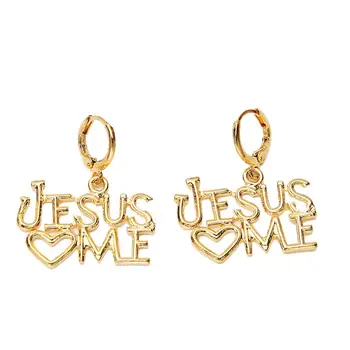 Серьги с Сердцем Иисуса Любви, ювелирные изделия для мужчин и женщин, Модные Золотые Серьги с изображением Христа Спасителя, Избавителя
