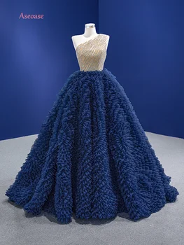 Синие пышные платья, бальное платье с оборками из тюля на одно плечо, расшитое бисером, Мексиканская сладость, 16 платьев, 15 Anos