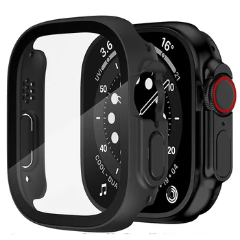 Стекло + Крышка Для Apple Watch Case Series 9 8 7 6 SE 5 iWatch Ultra 2 49 мм Защитная Пленка для Экрана 45 мм 41 мм 44 мм 40 мм 42 мм 38 мм