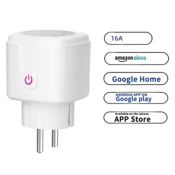 Умный адаптер Wi-Fi 16A, Дистанционное Голосовое управление, Монитор питания, Функция синхронизации розетки, работа с Alexa Home Tuya