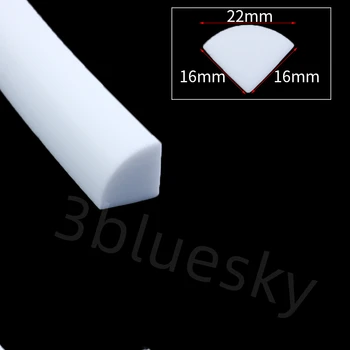 Уплотнительная прокладка в форме сектора четверти силиконовой резины, термостойкая изоляционная планка 16x16 мм, белый серый