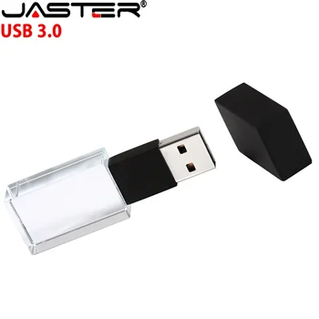 Флэш-накопители JASTER Реальной емкости USB 3.0 128 ГБ с Бесплатным Пользовательским Логотипом Pen Drive 64 ГБ Crystal Memory Stick 32 ГБ Fancy Pendrive 16 ГБ