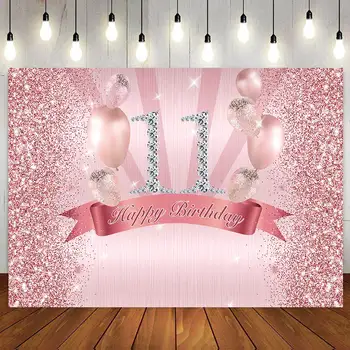 Фон для украшения торта для вечеринки по случаю 11-го Дня рождения, Розовый, фиолетовый, Розовое золото для девочек, фон для фотосъемки на День рождения, Индивидуальный
