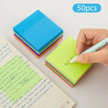 Цветные прозрачные липкие блокноты для заметок, водонепроницаемый самоклеящийся блокнот для заметок