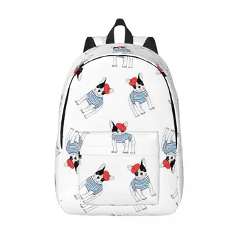 Школьная сумка Студенческий рюкзак с рисунком мальчика-бульдога Сумка для ноутбука Школьный рюкзак