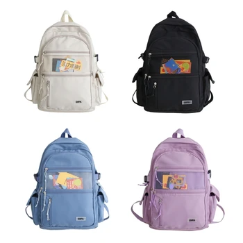Школьный рюкзак, однотонный рюкзак для ноутбука, школьная сумка для женщин, мужчин, подростков, мальчиков и девочек, дорожный рюкзак большой емкости