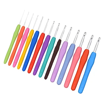 Эргономичные многоцветные крючки для вязания крючком, пряжа, спицы 2-8 мм с чехлом T 87HA, разные цвета, 1 шт.