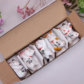 Японский Продуктовый Керамический Держатель для палочек для еды Милый Котенок Орнамент Fortune Cat Держатель для палочек для еды Держатель для ручки
